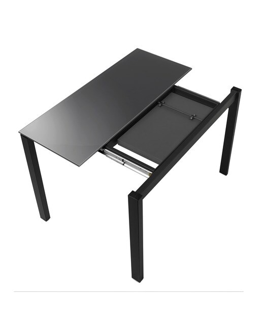 Mesa extensible de cristal Ginger - Antracita / Negro 100 cm Antracita / Negro-5