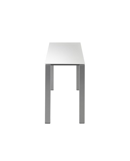 Mesa extensible de cristal Ginger - Blanco / Aluminio 100 cm Blanco / Aluminio-4