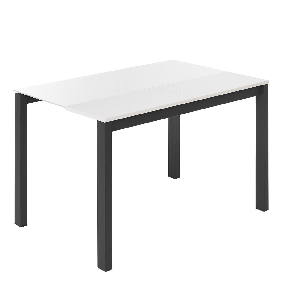 Mesa extensible de cristal Ginger - Blanco / Antracita 100 cm Blanco / Antracita-1