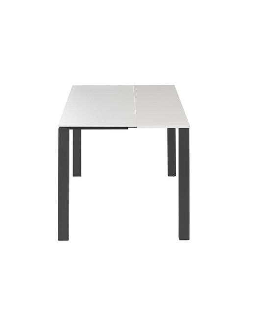 Mesa extensible de cristal Ginger - Blanco / Antracita 100 cm Blanco / Antracita-3