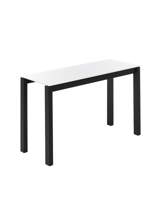 Mesa extensible de cristal Ginger - Blanco / Negro 100 cm Blanco / Negro-2