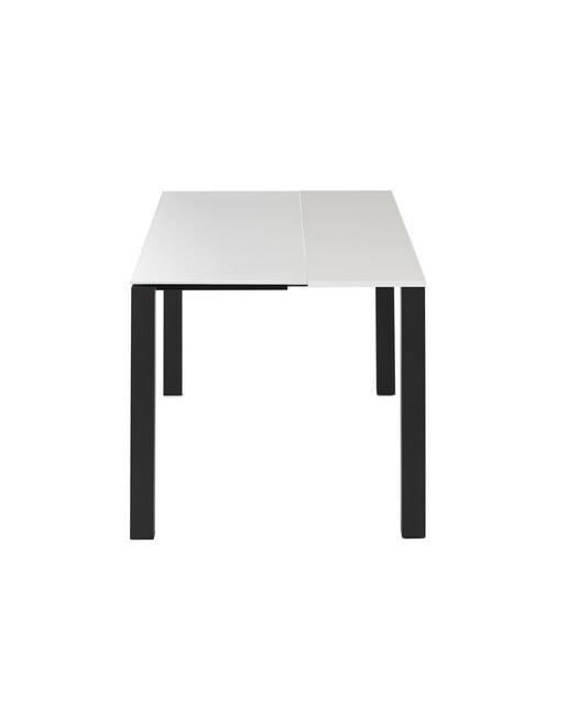 Mesa extensible de cristal Ginger - Blanco / Negro 100 cm Blanco / Negro-3