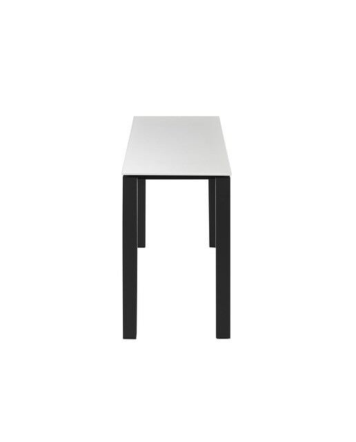 Mesa extensible de cristal Ginger - Blanco / Negro 100 cm Blanco / Negro-4