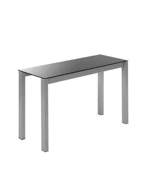 Mesa extensible de cristal Ginger - Negro / Aluminio 100 cm Negro / Aluminio-2