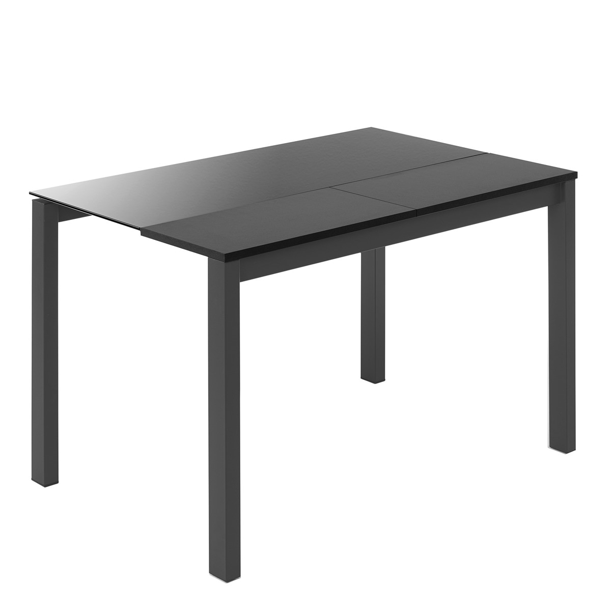 Mesa extensible de cristal Ginger - Negro / Antracita 100 cm Negro / Antracita-1