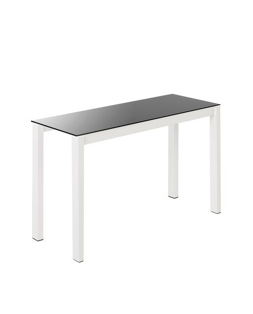 Mesa extensible de cristal Ginger - Negro / Blanco 100 cm Negro / Blanco-2