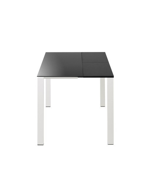 Mesa extensible de cristal Ginger - Negro / Blanco 100 cm Negro / Blanco-3