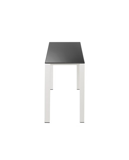 Mesa extensible de cristal Ginger - Negro / Blanco 100 cm Negro / Blanco-4