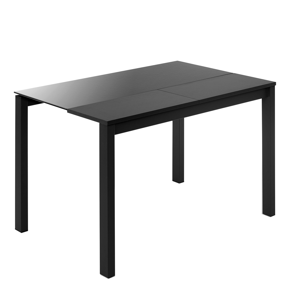 Mesa extensible de cristal Ginger - Negro / Negro 100 cm Negro / Negro-1