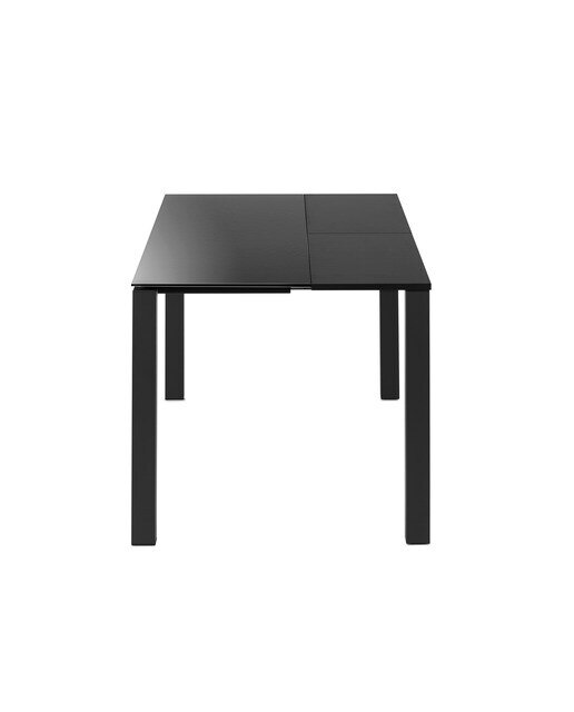 Mesa extensible de cristal Ginger - Negro / Negro 100 cm Negro / Negro-3