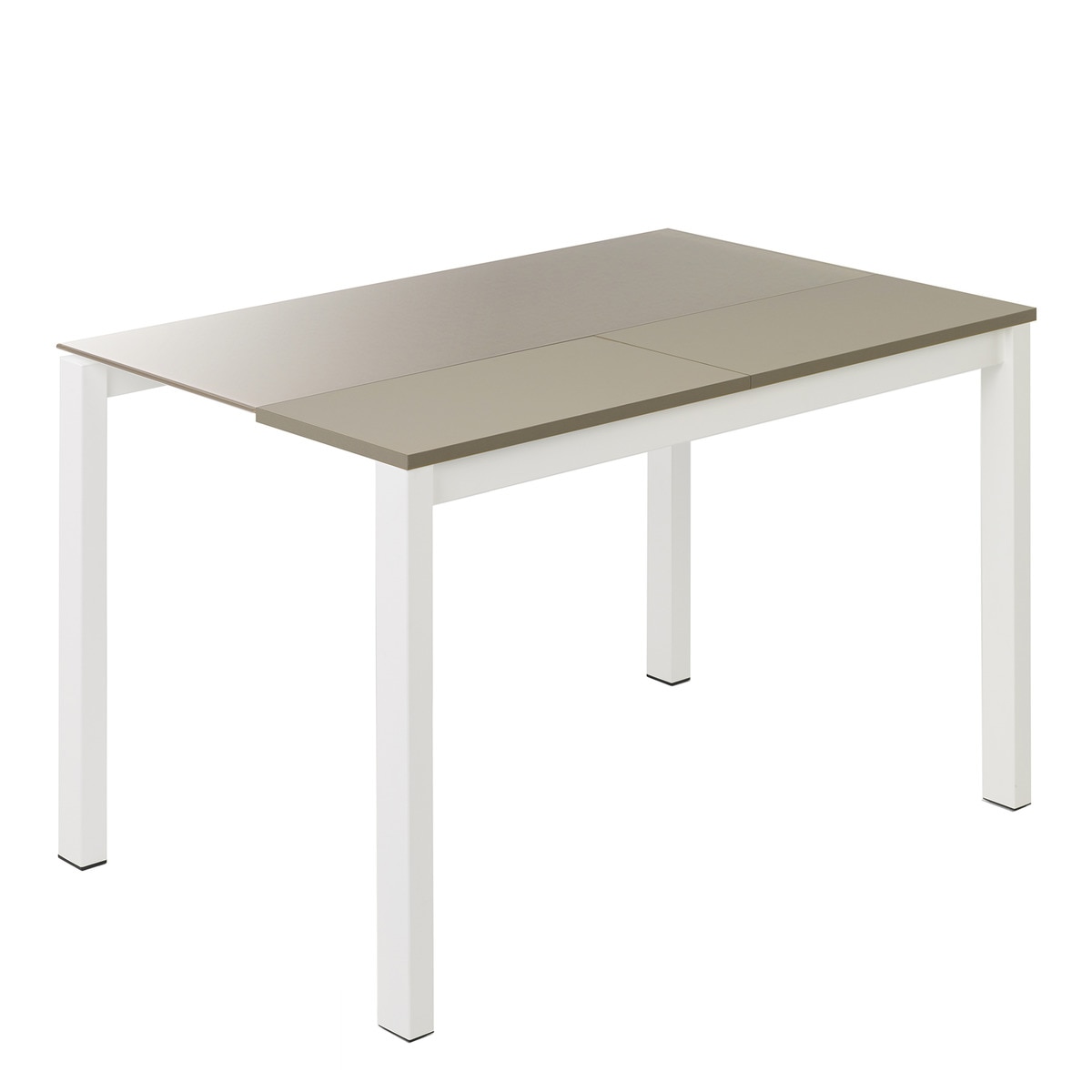 Mesa extensible de cristal Ginger - Tórtola / Blanco 100 cm Tórtola / Blanco-1