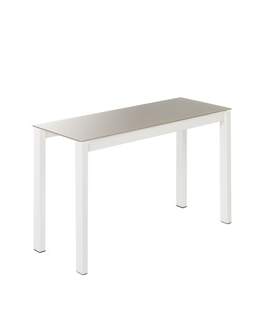 Mesa extensible de cristal Ginger - Tórtola / Blanco 100 cm Tórtola / Blanco-2