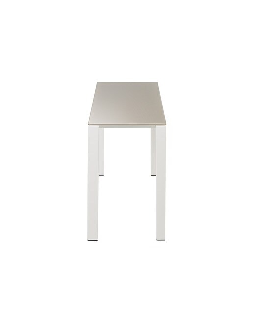 Mesa extensible de cristal Ginger - Tórtola / Blanco 100 cm Tórtola / Blanco-4