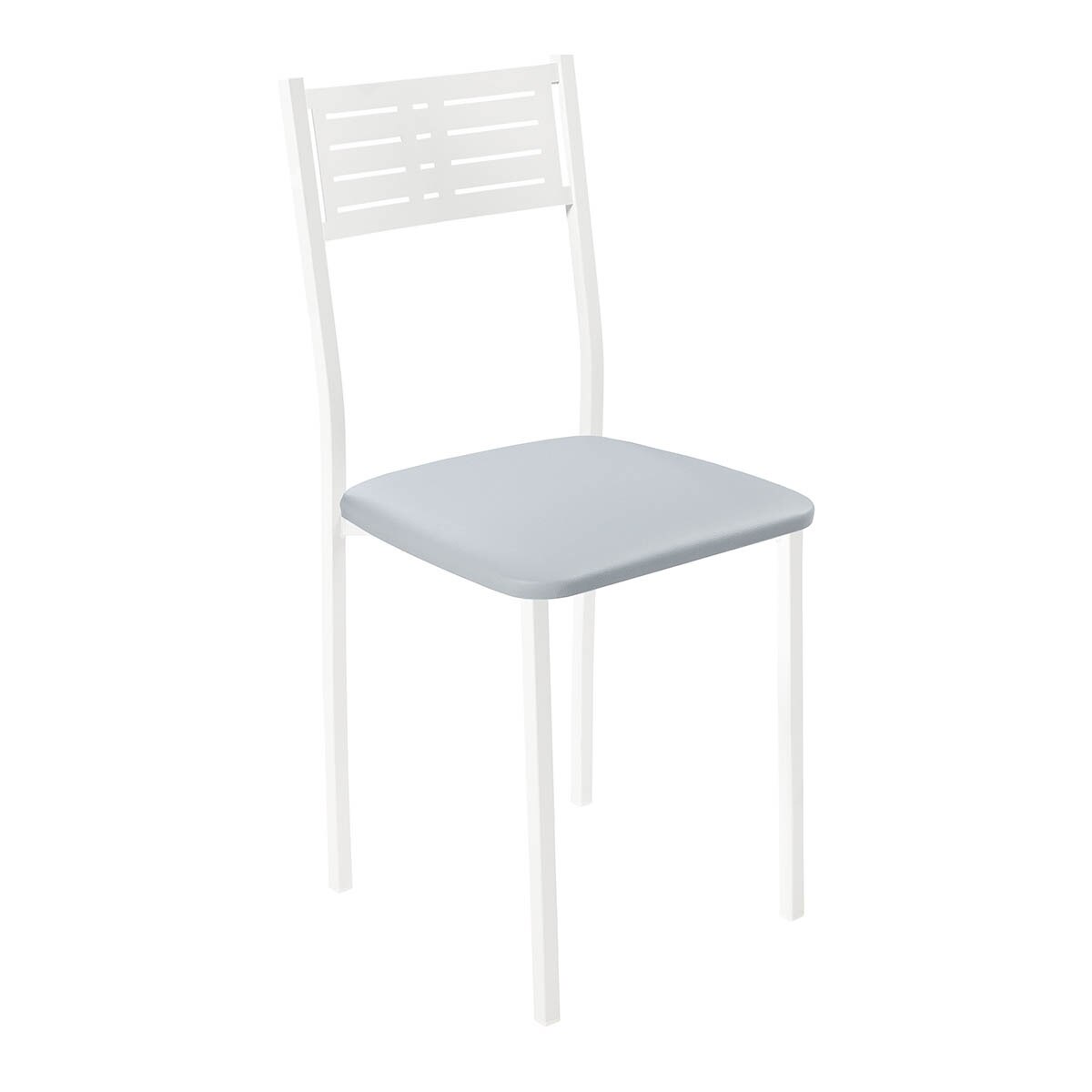 Silla en símil piel Inés - Blanco / Gris Blanco / Gris-1