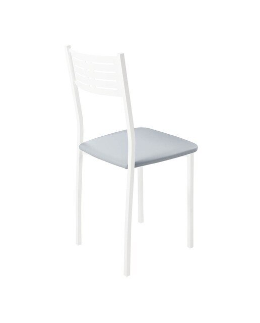 Silla en símil piel Inés - Blanco / Gris Blanco / Gris-2