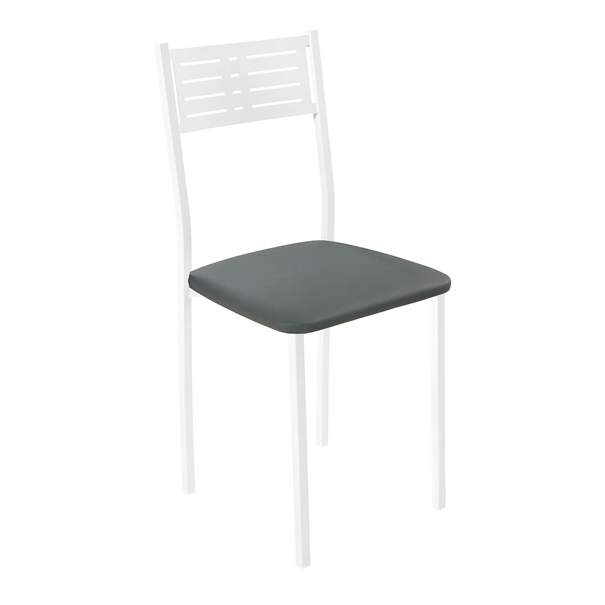 Silla en símil piel Inés - Blanco / Grafito Blanco / Grafito-1