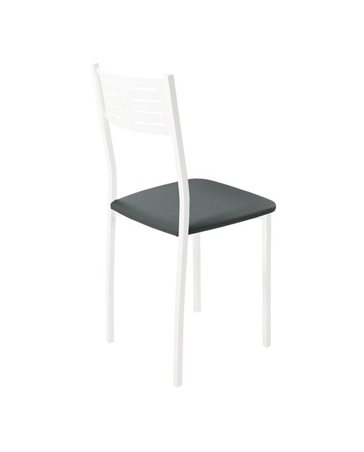 Silla en símil piel Inés - Blanco / Grafito Blanco / Grafito-2