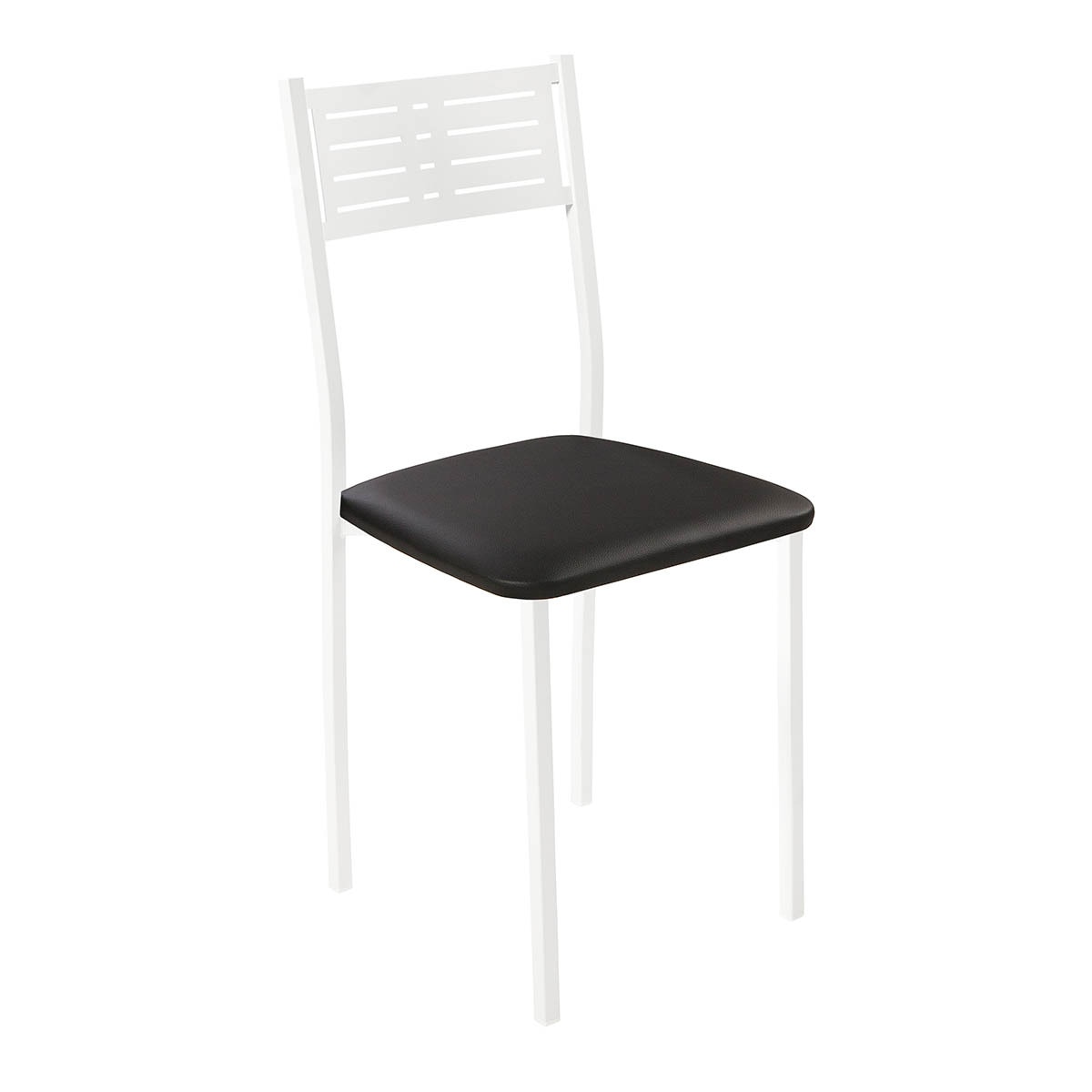 Silla en símil piel Inés - Blanco / Negro Blanco / Negro-1