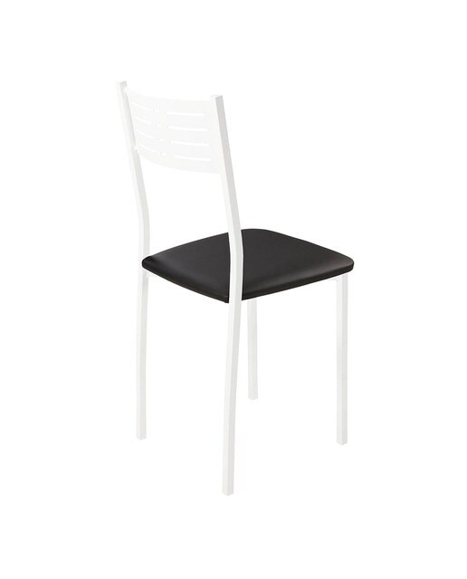 Silla en símil piel Inés - Blanco / Negro Blanco / Negro-2