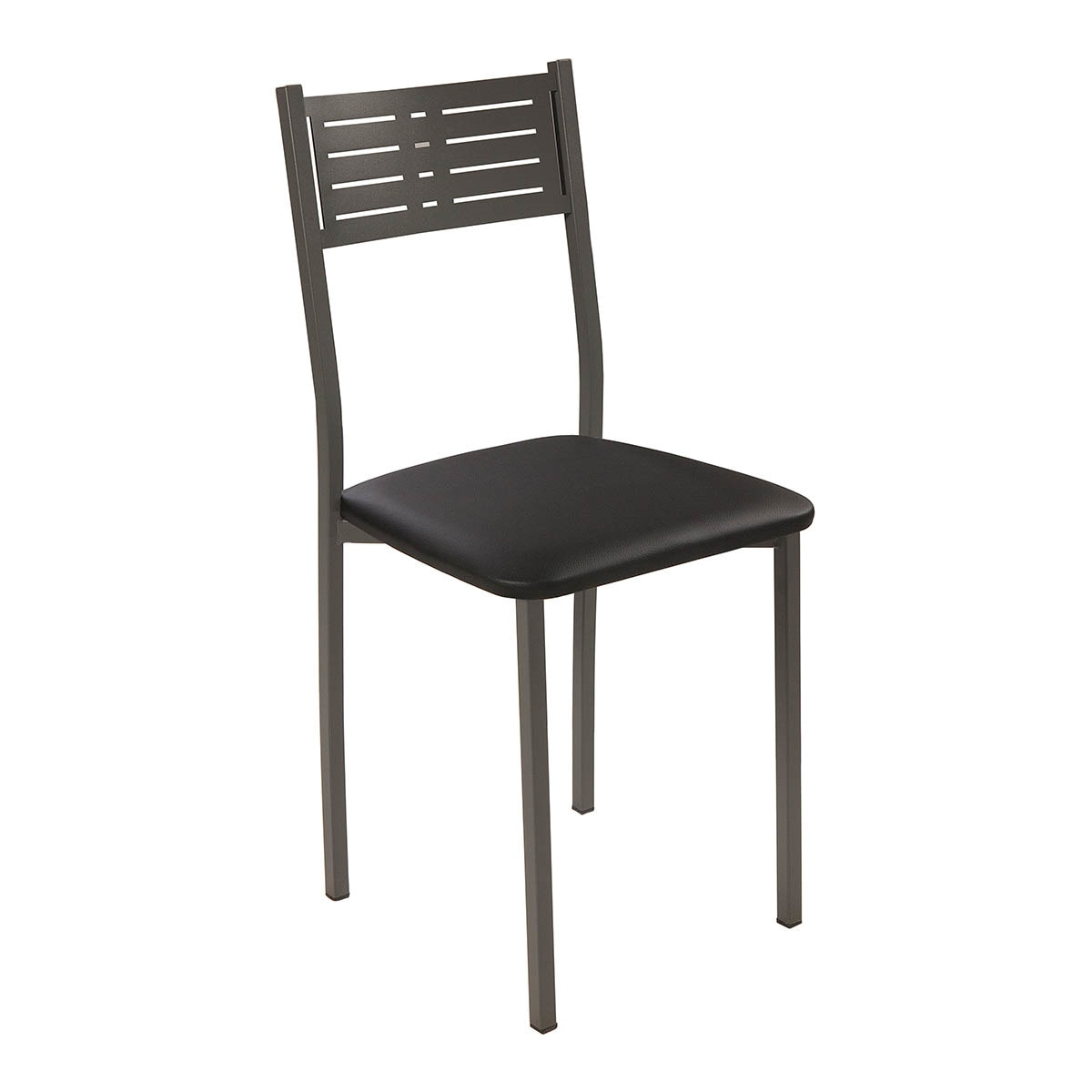 Silla en símil piel Inés - Grafito / Negro Grafito / Negro-1