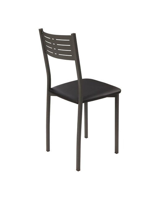 Silla en símil piel Inés - Grafito / Negro Grafito / Negro-2