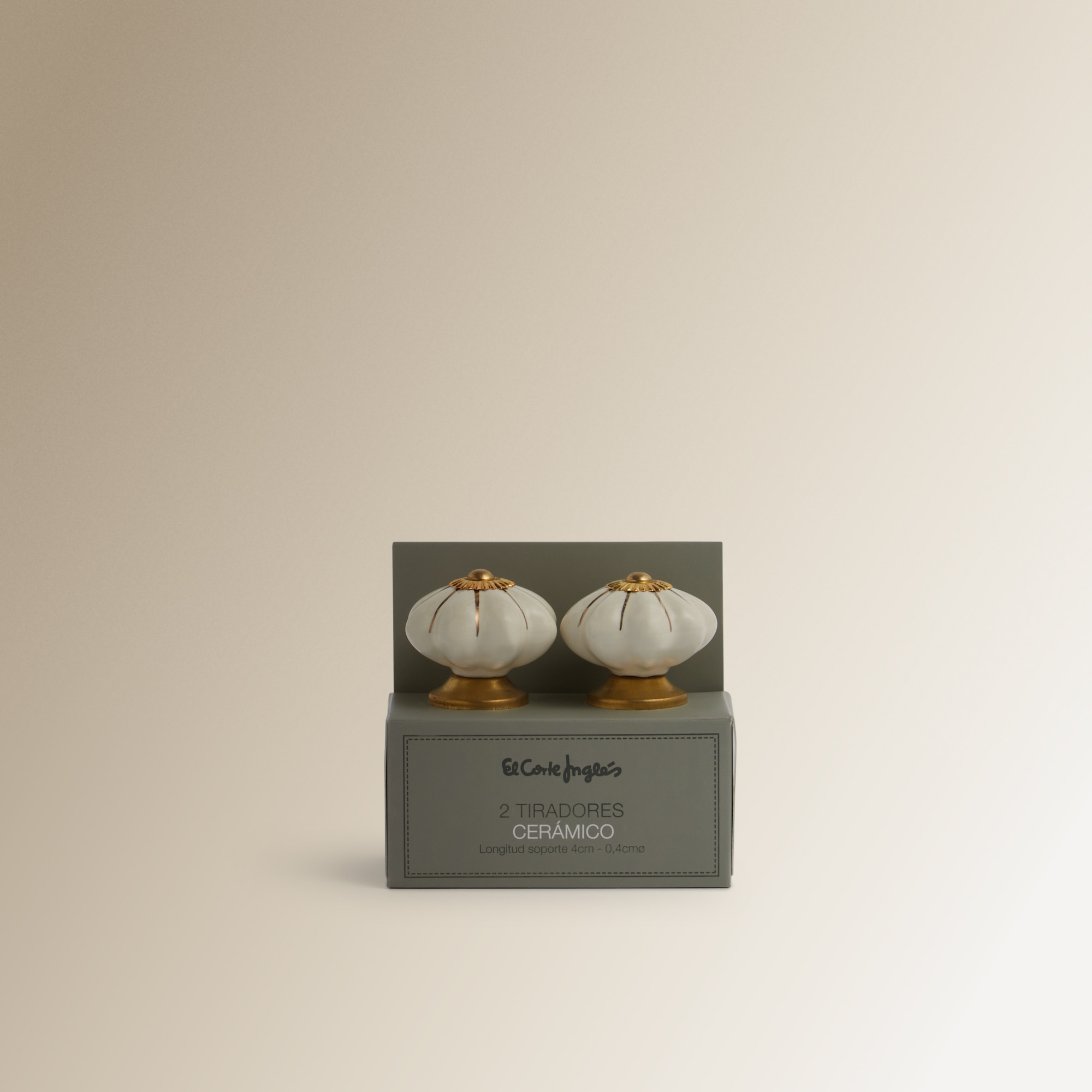 Conjunto de 2 Puxadores de Cerâmica Flor Básicos Creme-4