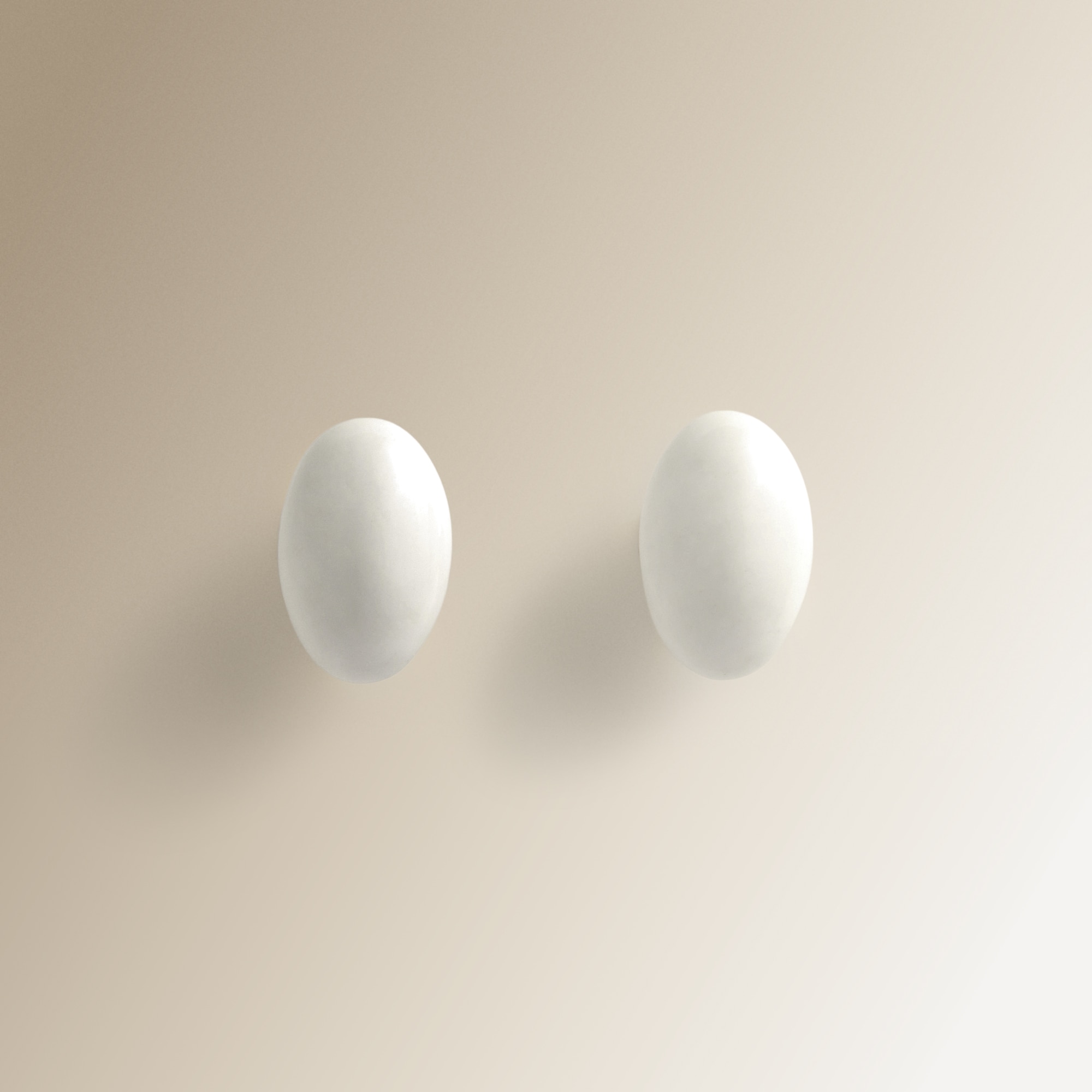 Imagem 0 de Conjunto de 2 Puxadores de Cerâmica Ovais Básicos