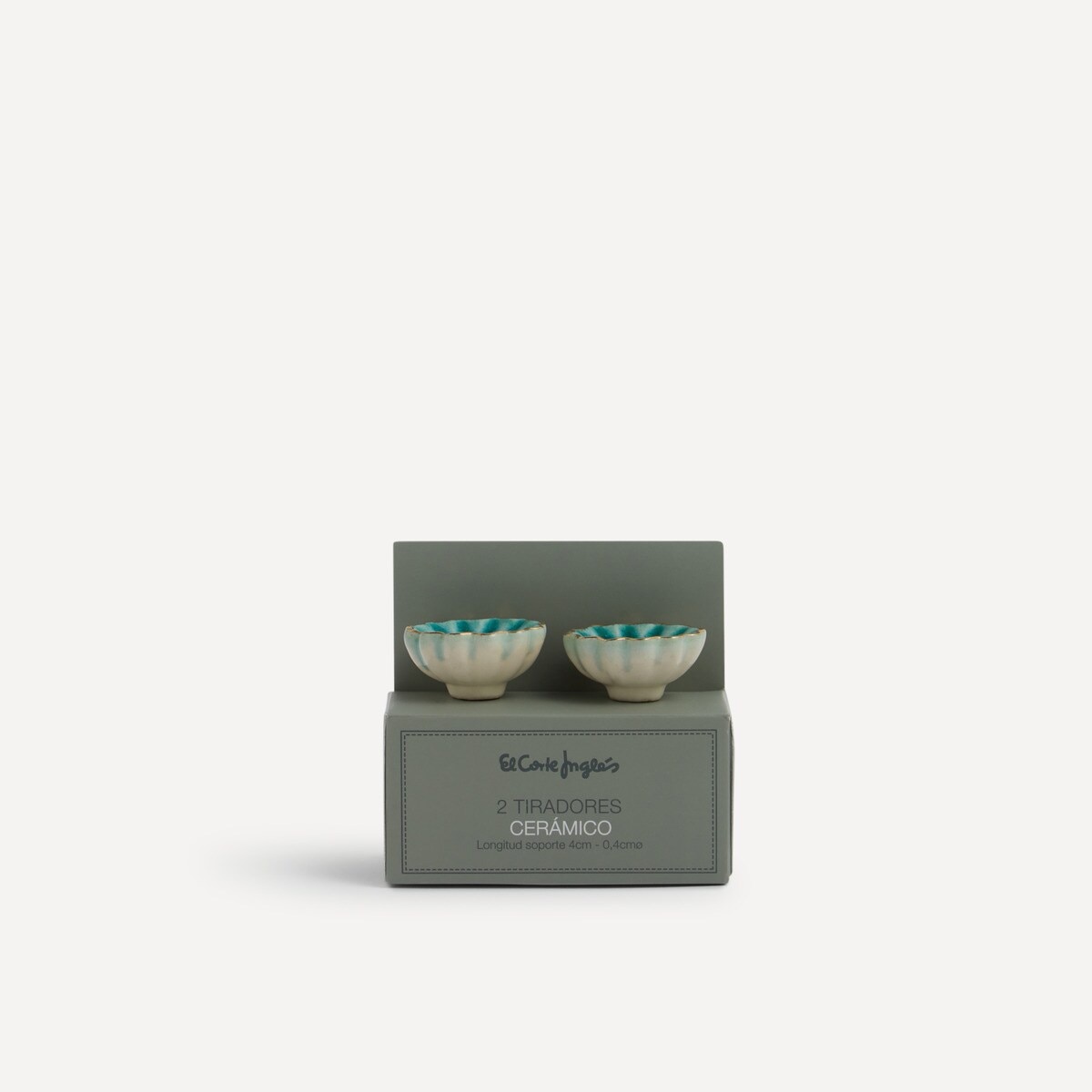 Conjunto de 2 Puxadores Glazed Gress Turquesa-4