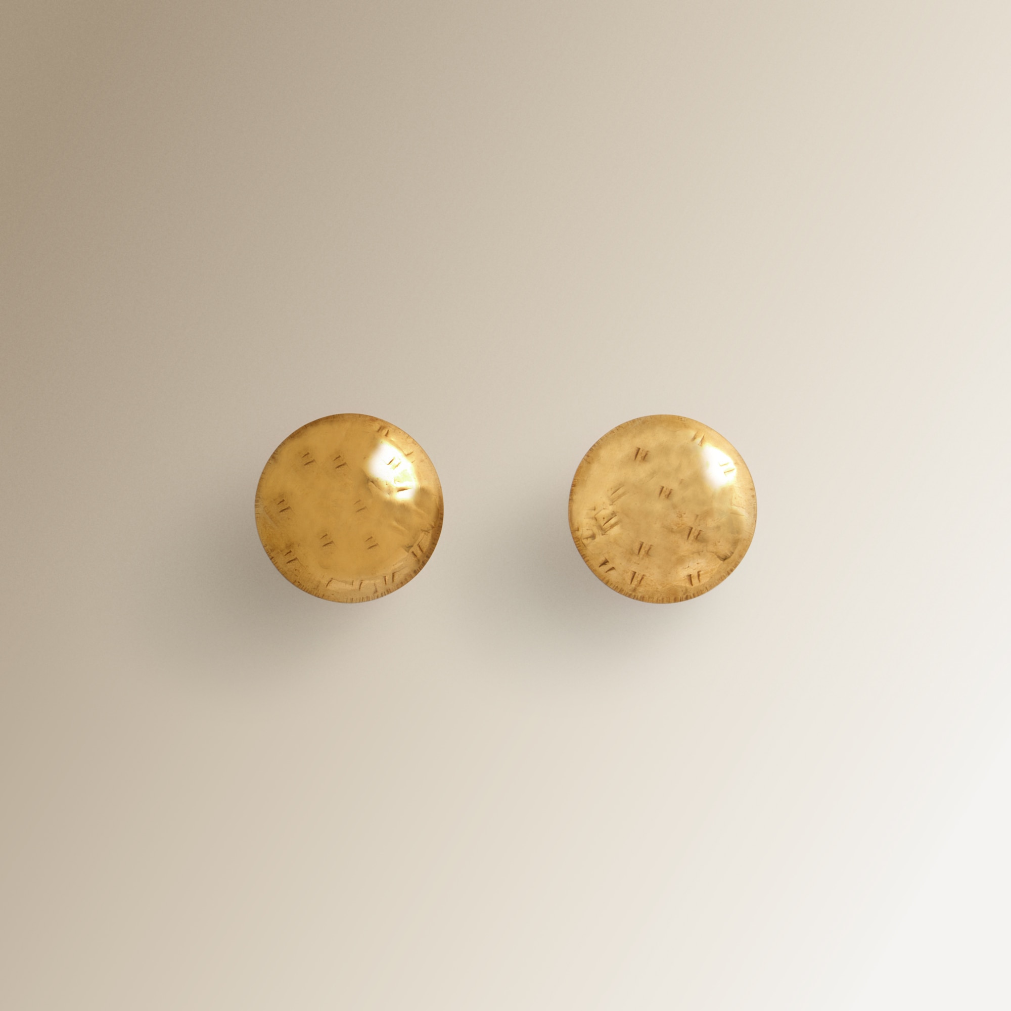 Conjunto de 2 puxadores com efeito martelado Selva Ouro-1