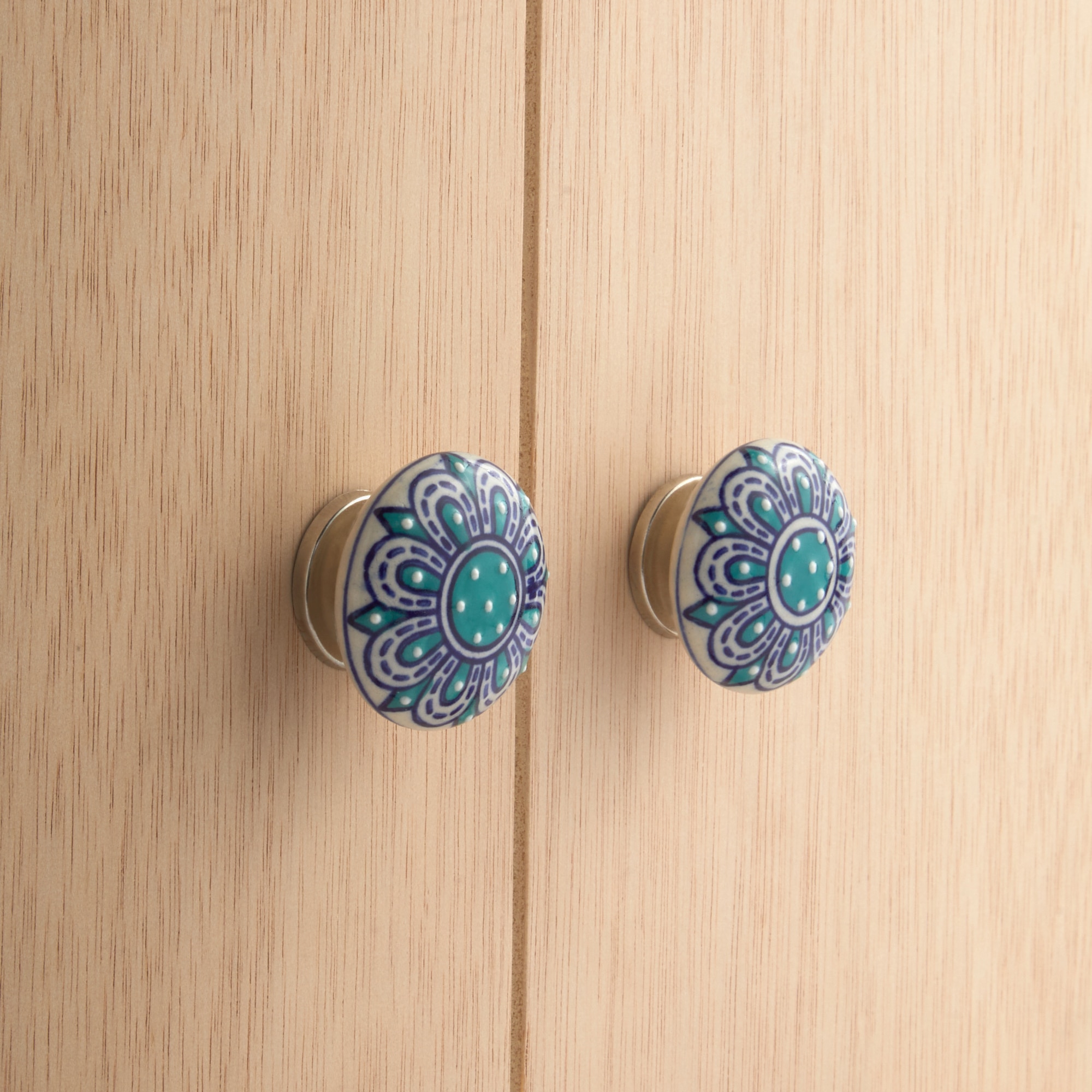 Conjunto de 2 puxadores com efeito martelado Selva Prata-2