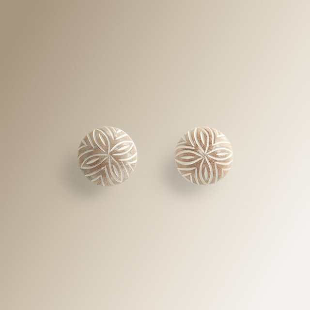 Imagen 0 de Set de 2 pomos de madera con flor Wood El Corte Inglés