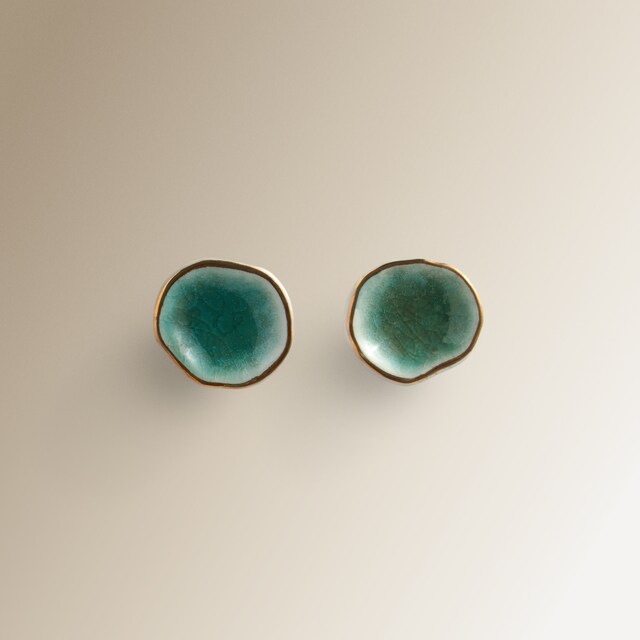 Imagem 0 de Conjunto de 2 maçanetas com efeito glazed e rebordo dourado Gress El Corte Inglés