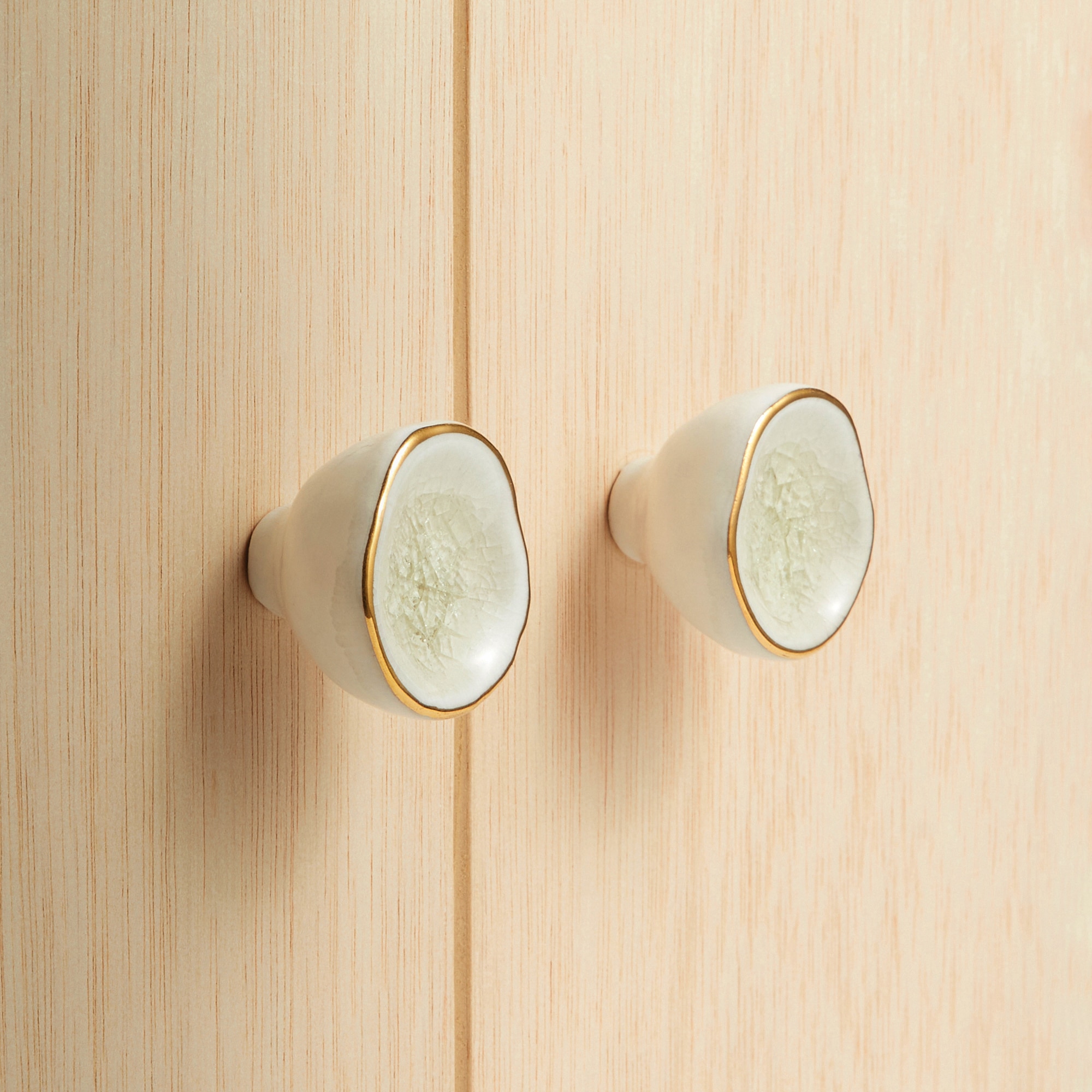 Conjunto de 2 puxadores Glazed Gress Creme-2