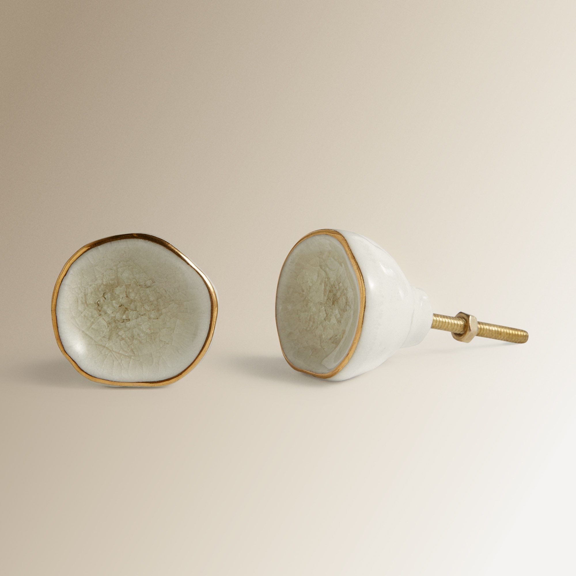 Conjunto de 2 puxadores Glazed Gress Creme-3