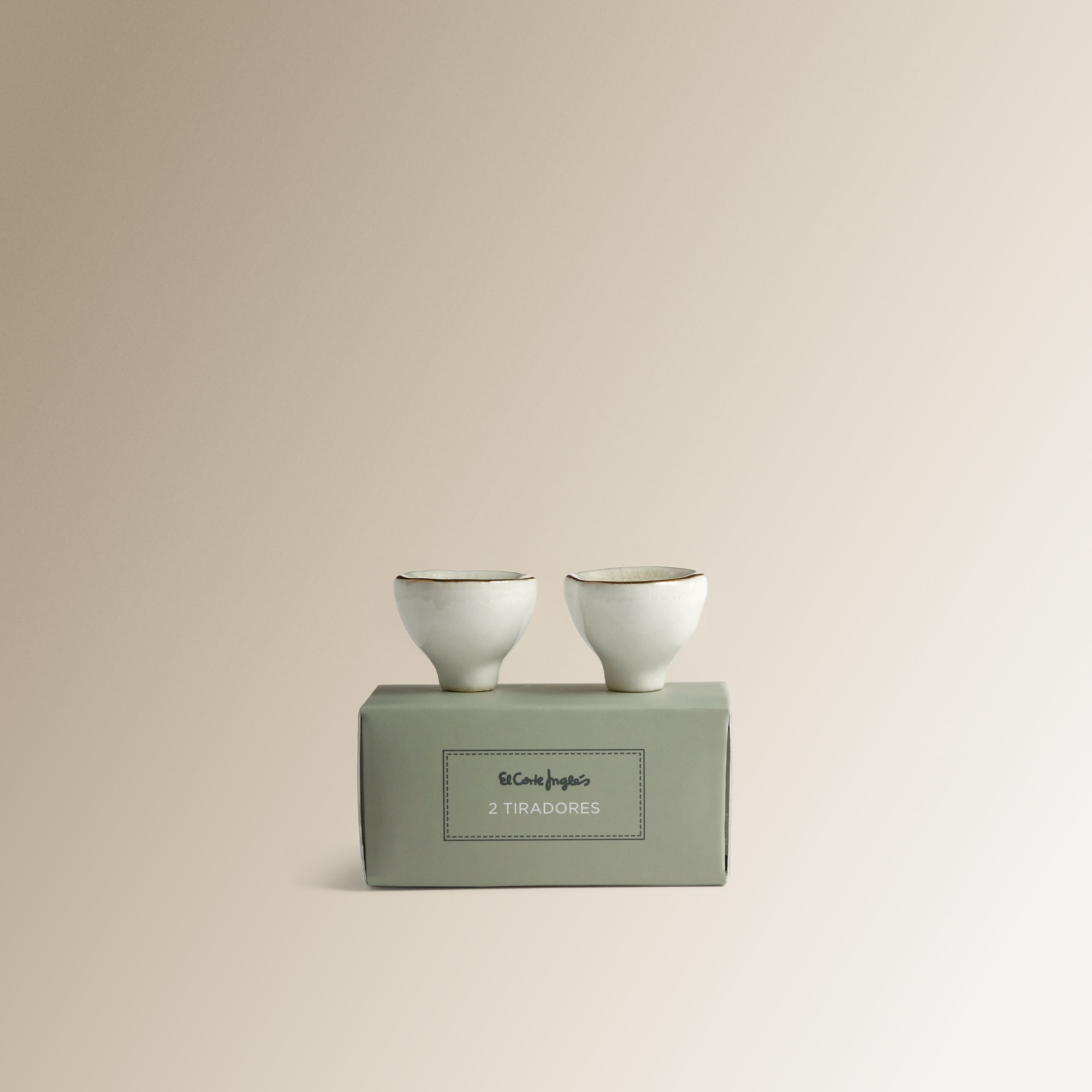 Conjunto de 2 puxadores Glazed Gress Creme-4