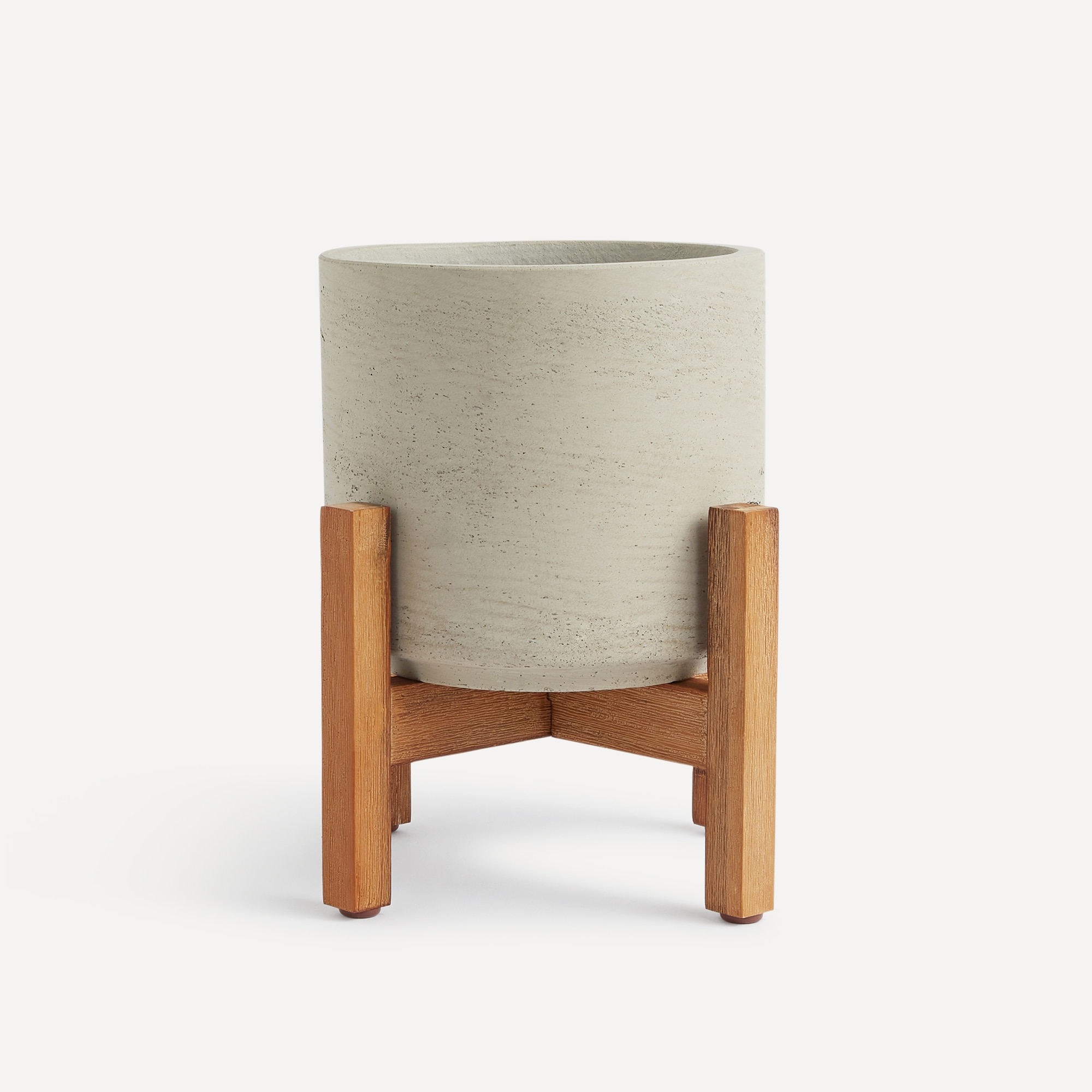 Vaso com Suporte de Madeira Combarro Room Cinzento-1
