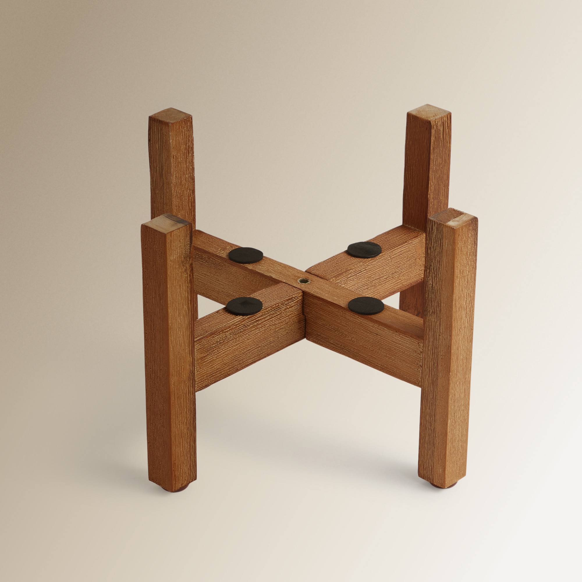 Vaso com Suporte de Madeira Combarro Room Cinzento-5