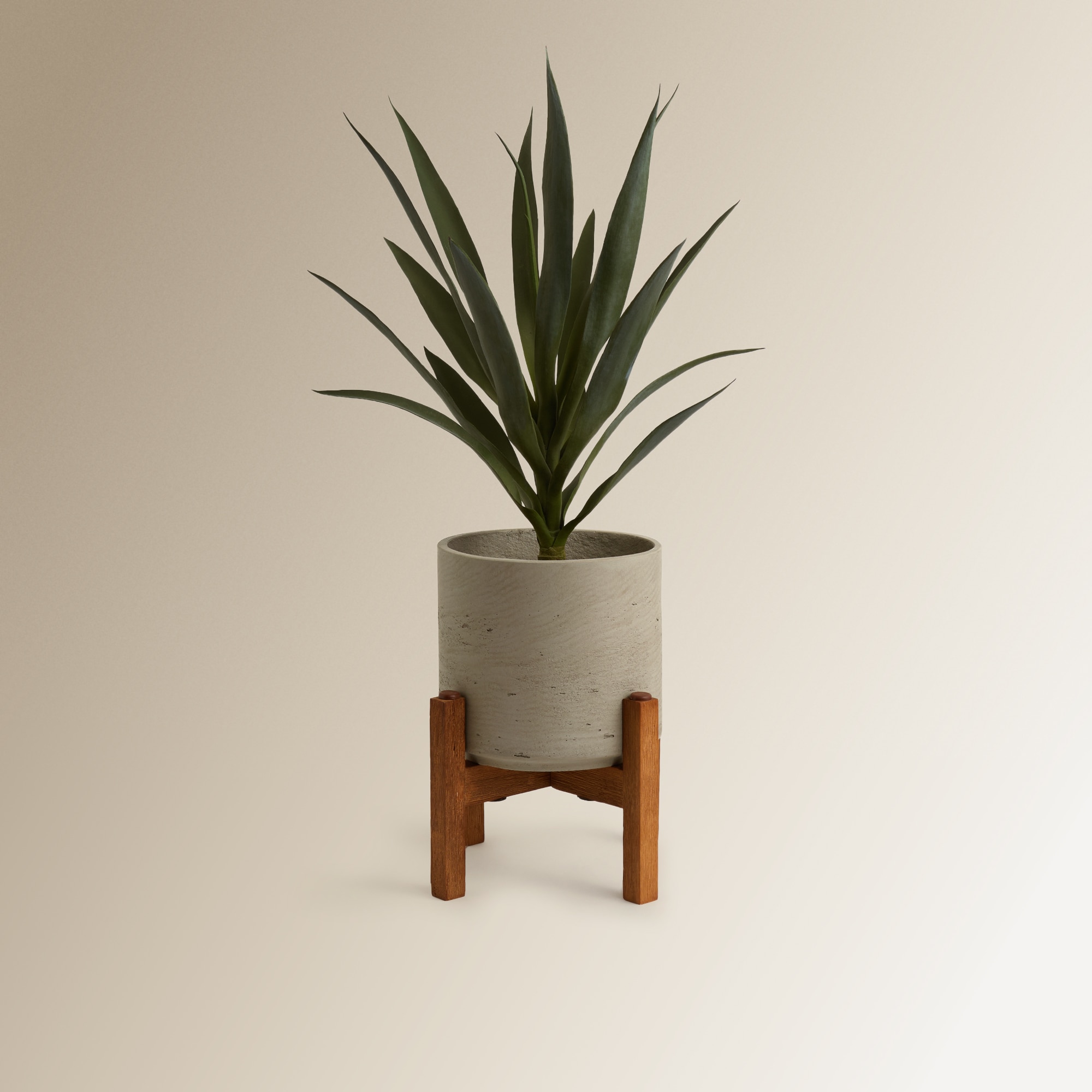 Vaso com Suporte de Madeira Combarro Room Cinzento-6