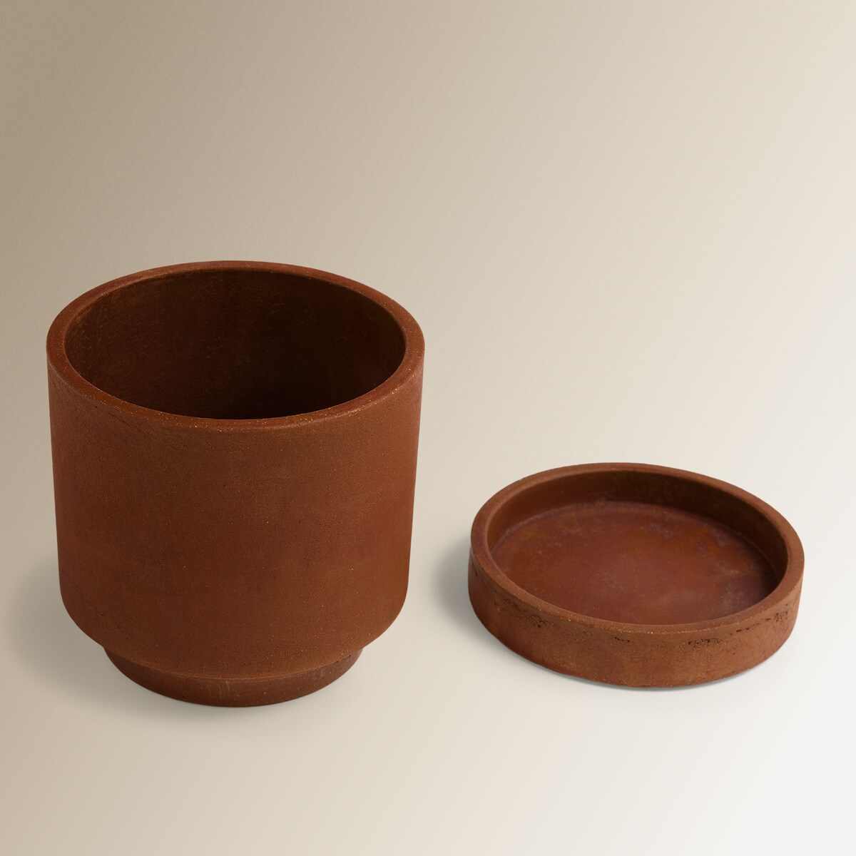 Vaso de Cimento com Prato Zadar Cobre-4