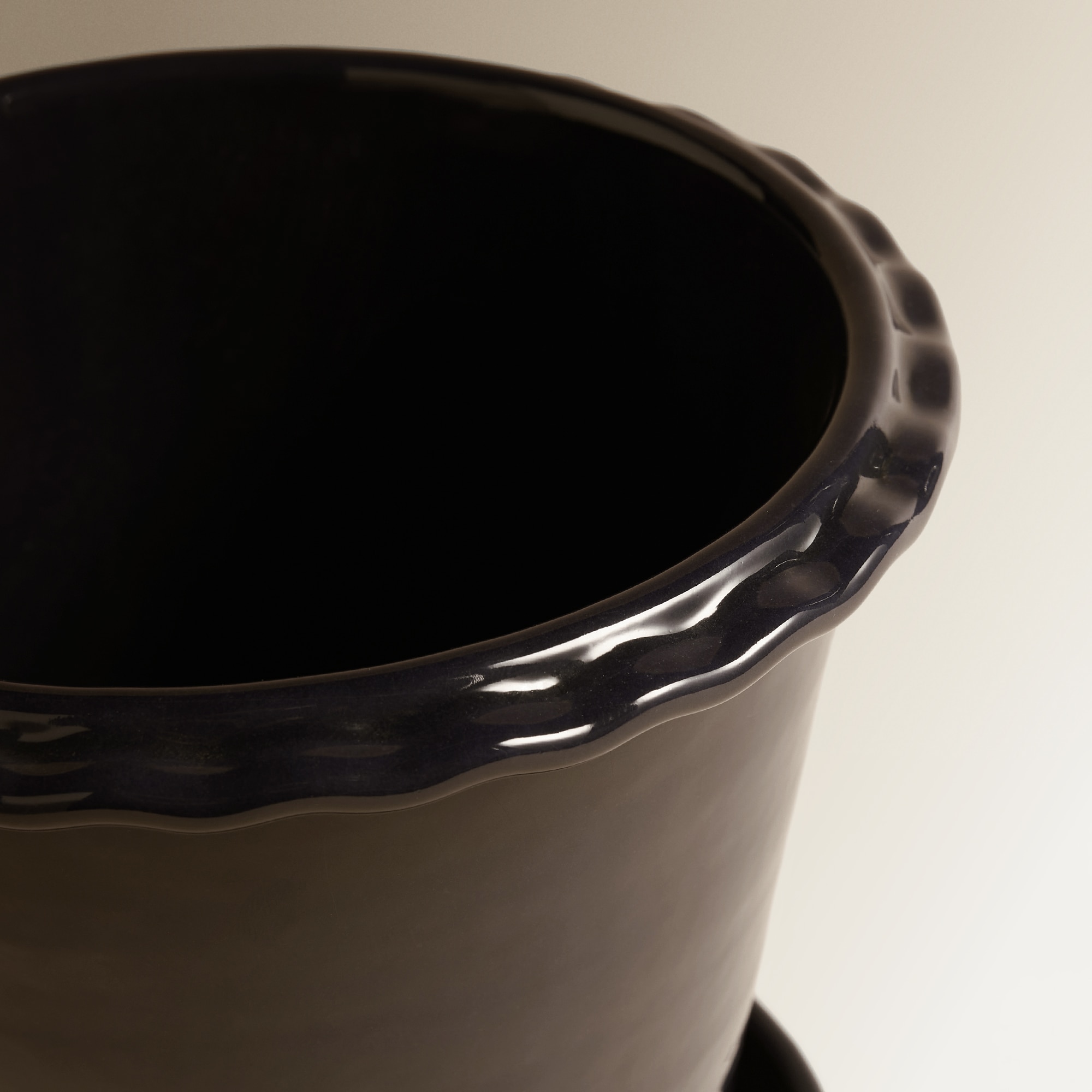 Vaso com Prato Terracota Preto-3