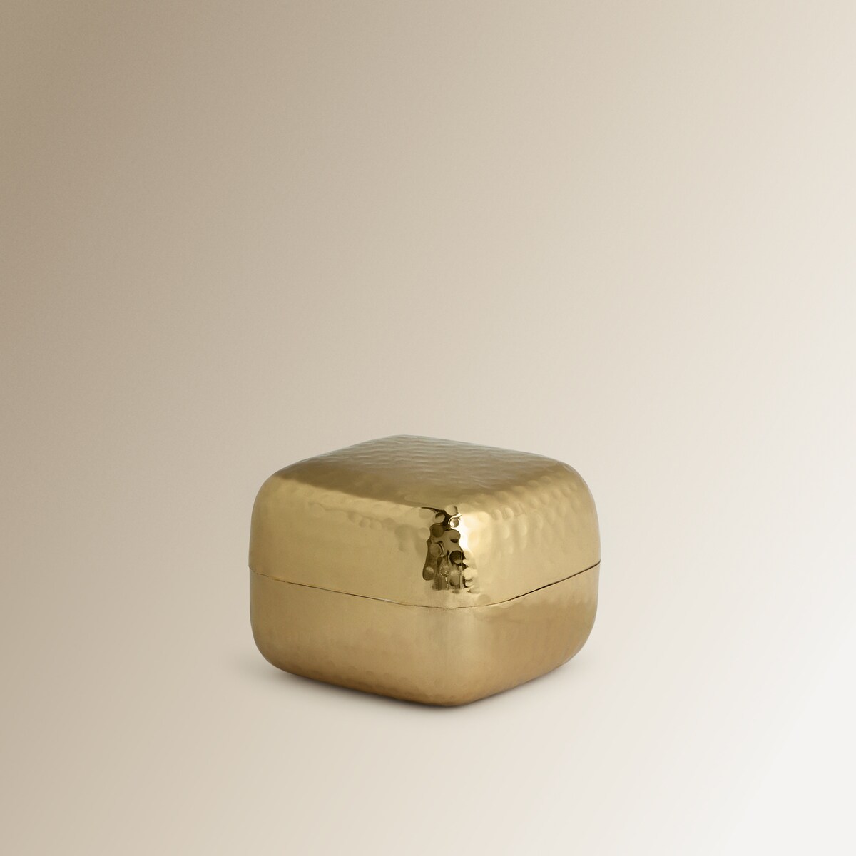 Caixa decorativa quadrada martelé Colónia Ouro-3