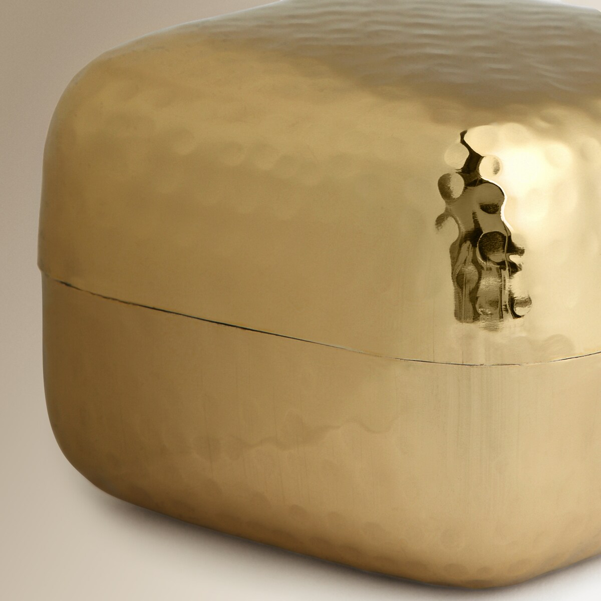 Caixa decorativa quadrada martelé Colónia Ouro-4