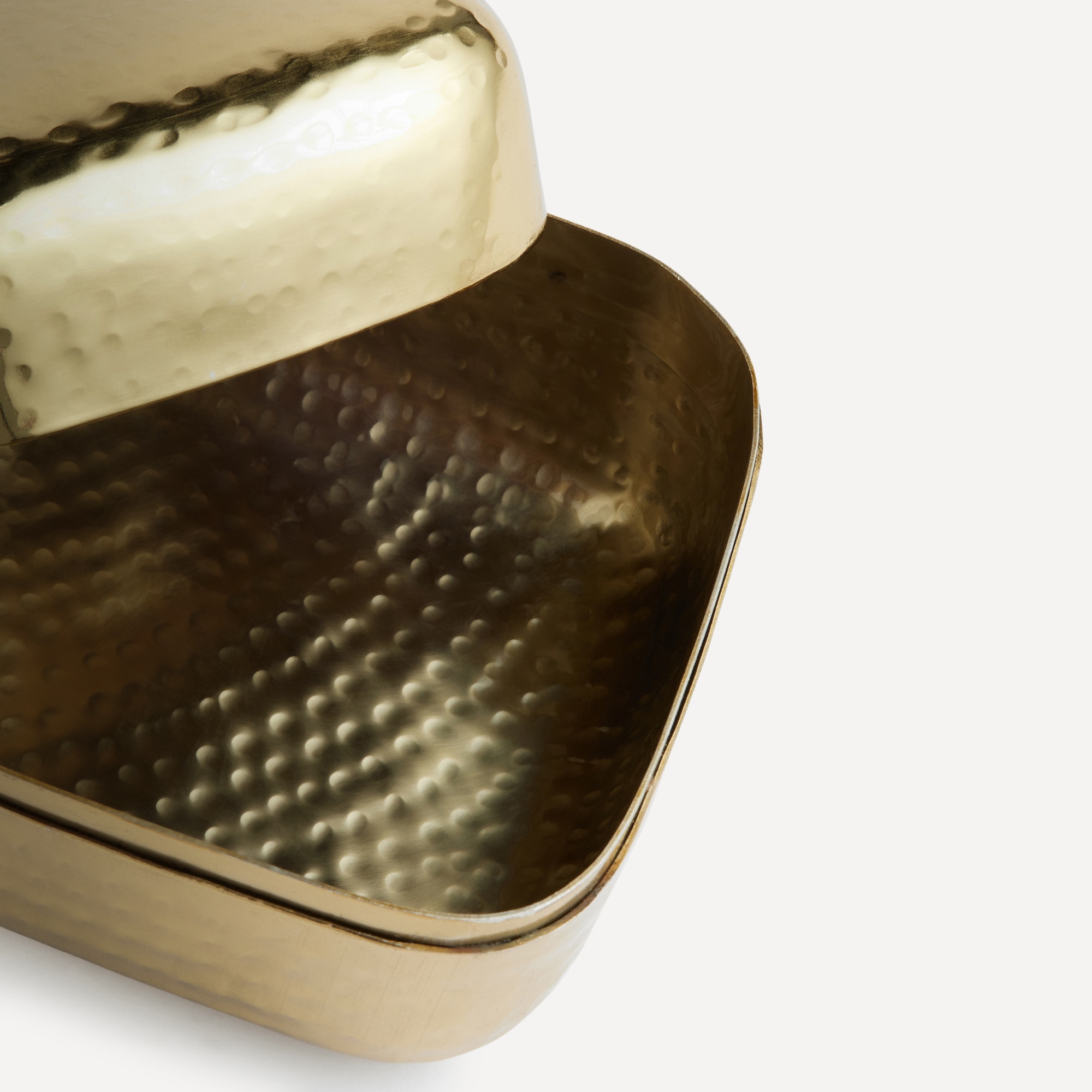 Caixa decorativa quadrada martelé Colónia Ouro-5