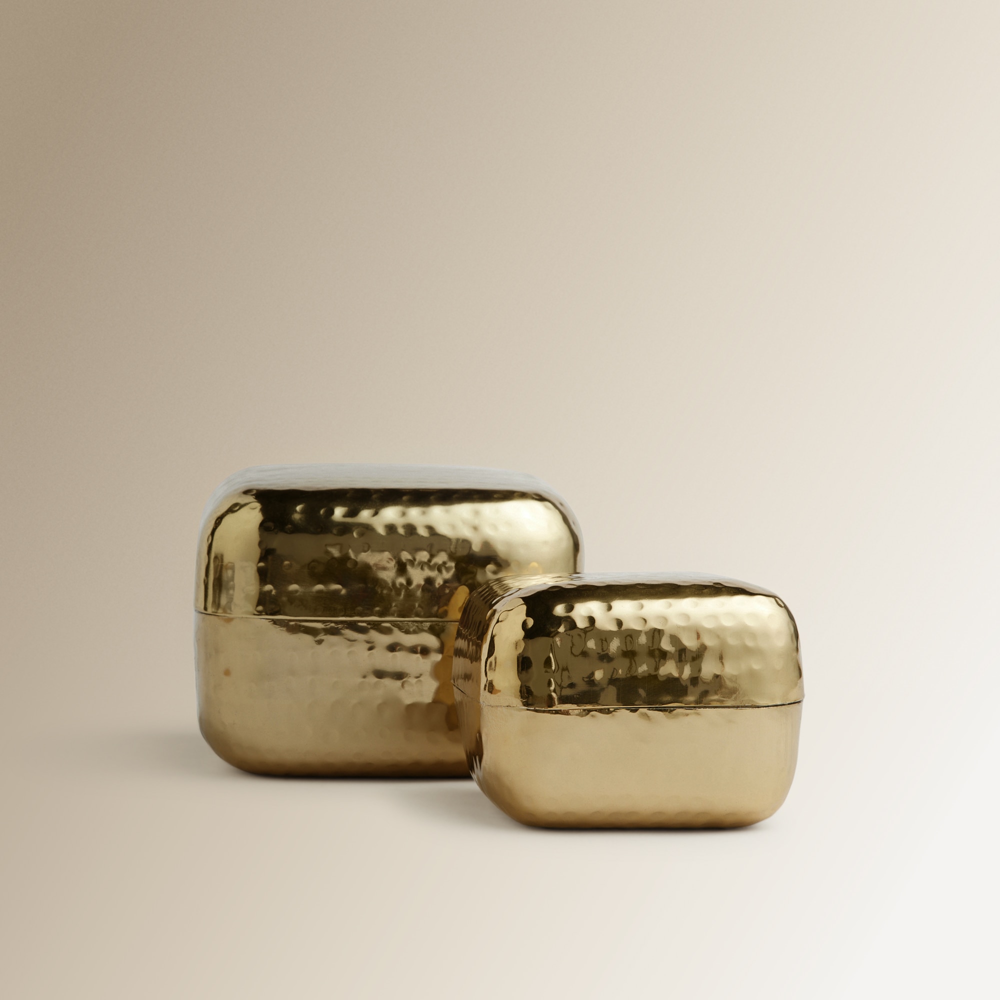 Caixa decorativa quadrada martelé Colónia Ouro-6