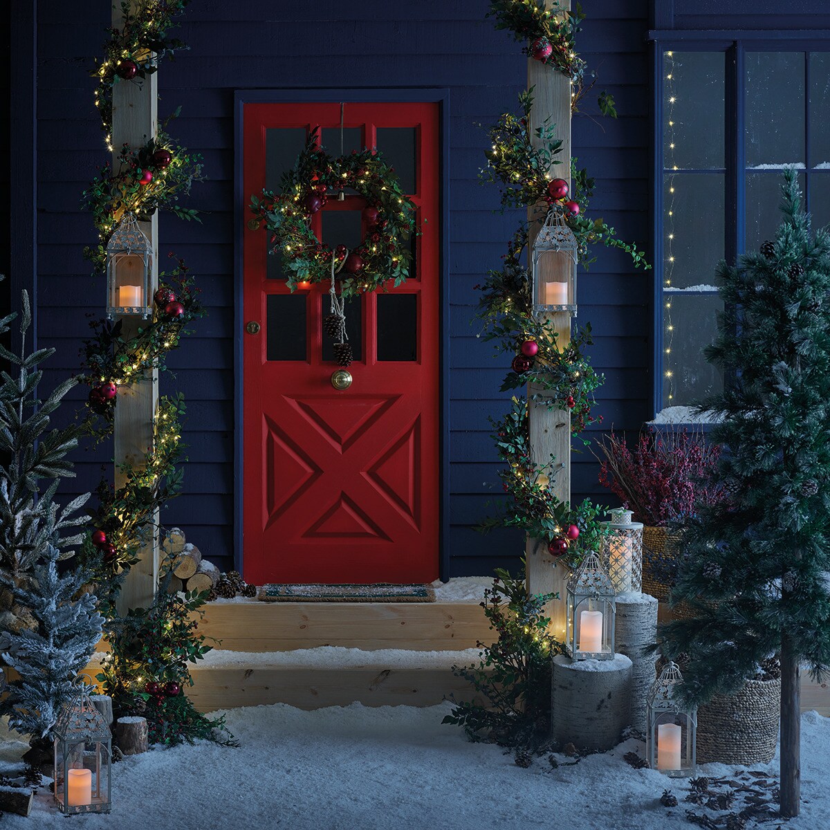 Cesta decorativa entrançada Batam Natural-7