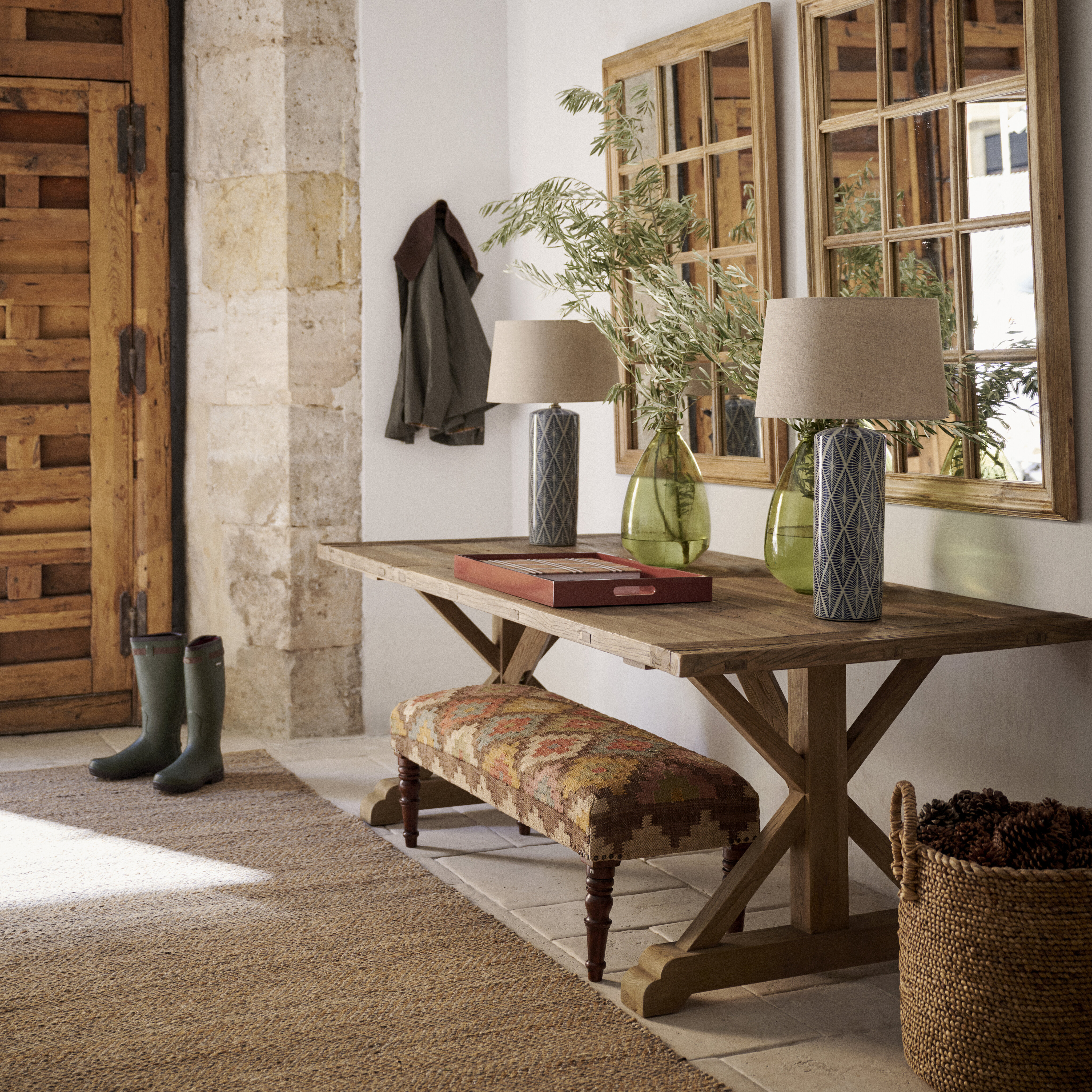 Cesta redonda com asas Batam El Corte Inglés Natural-5