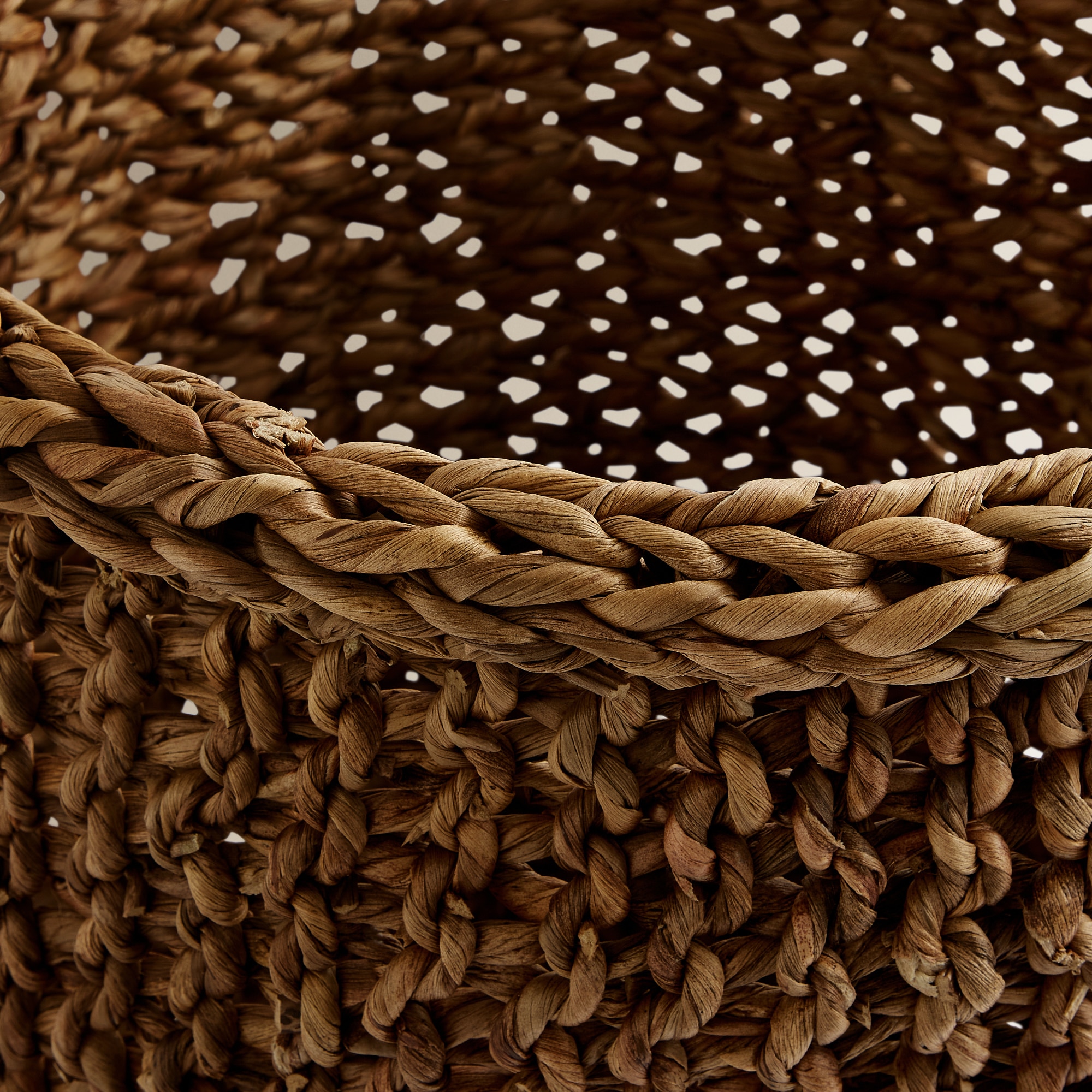 Cesta Decorativa Redonda Média Jacinto-de-água Morella Natural-2