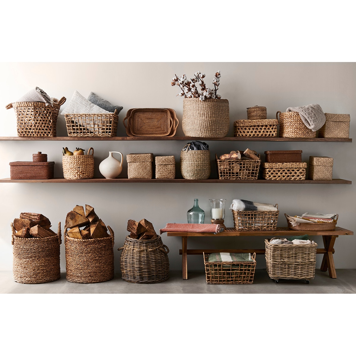 Cesta com base quadrada Jacinto Natural-7