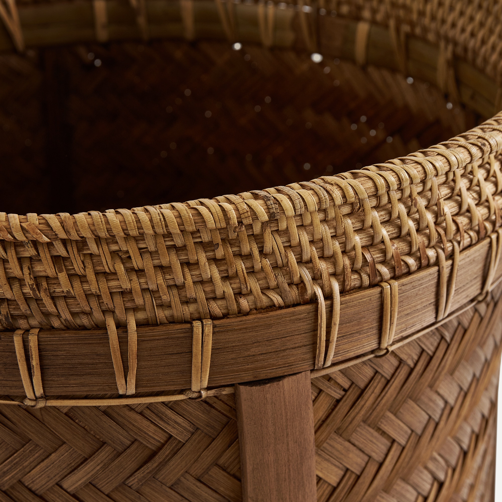 Cesta de bambu com pés Laos Chocolate-3