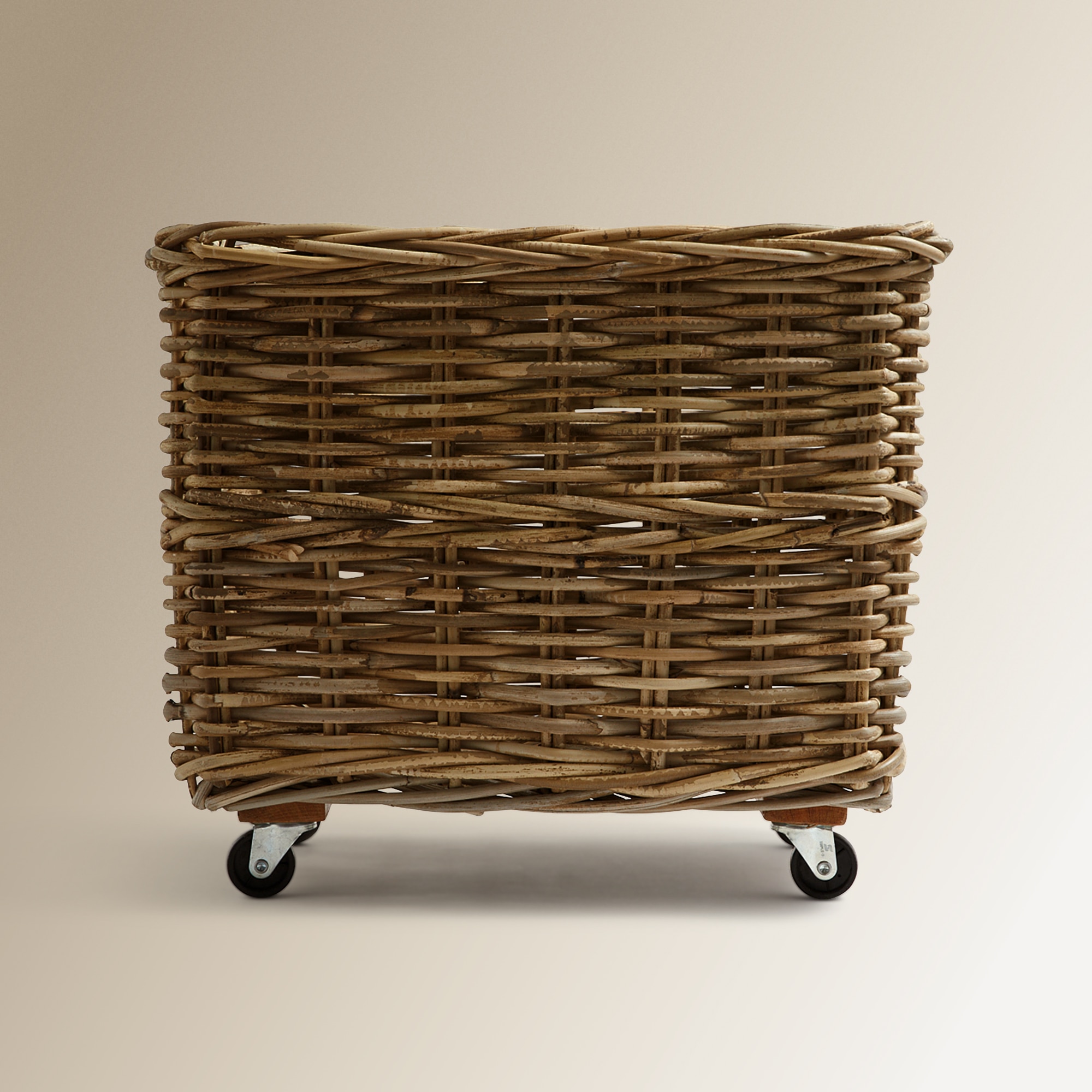 Cesta de Rotim com Rodas Jambara Cinzento-1